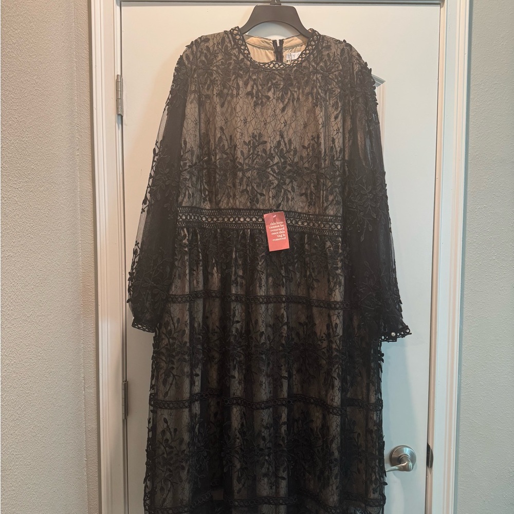 Ivy City Co Black Long Sleeve Bishop Sundress